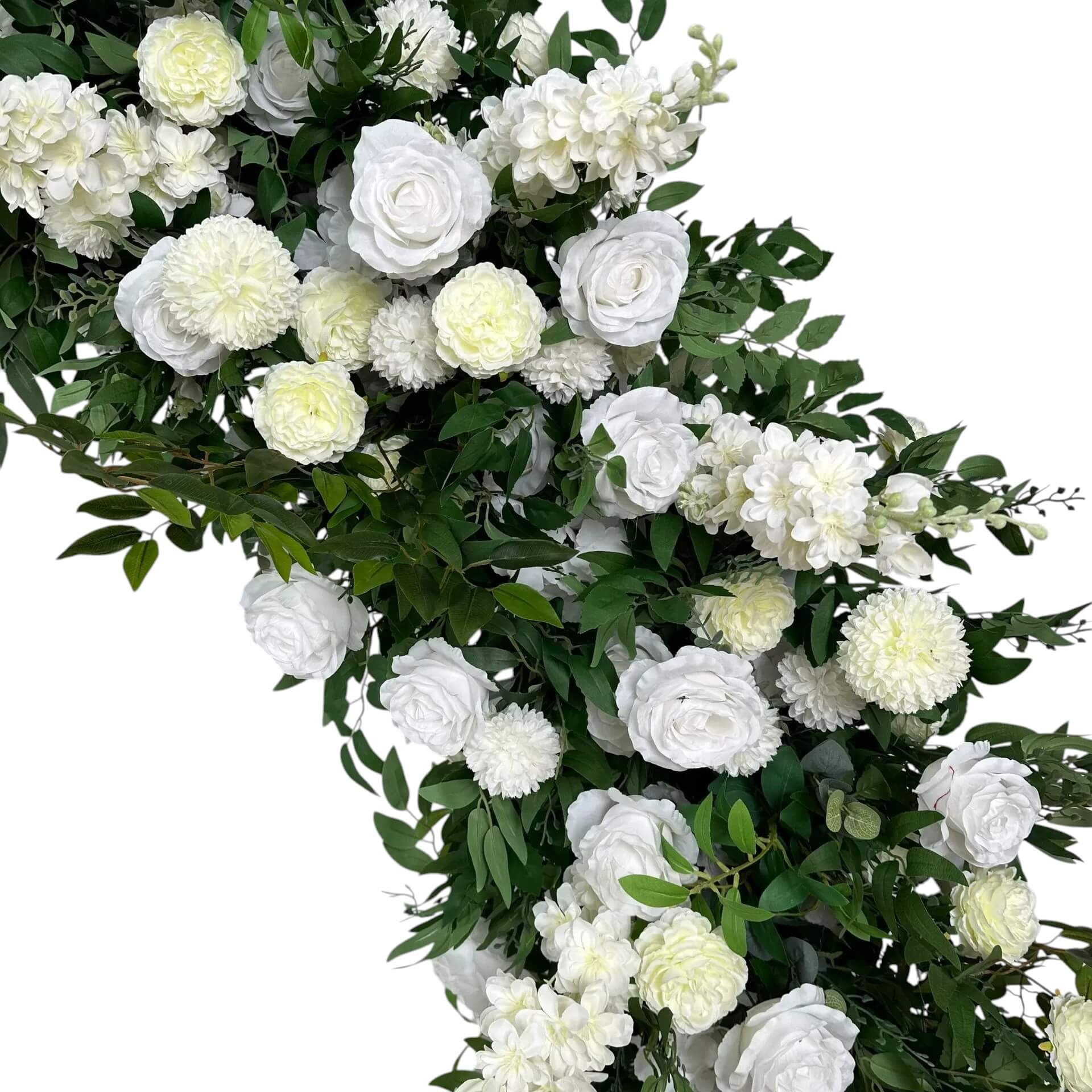 RoseyTime White&Green Flower Round Arch With Frame #RTA068