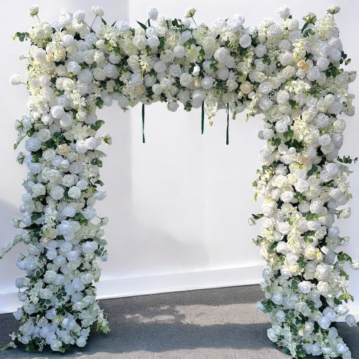 💥BF-Sale: Wedding Square Flower Arch 8x8ft White&Green Backdrop #RTA025