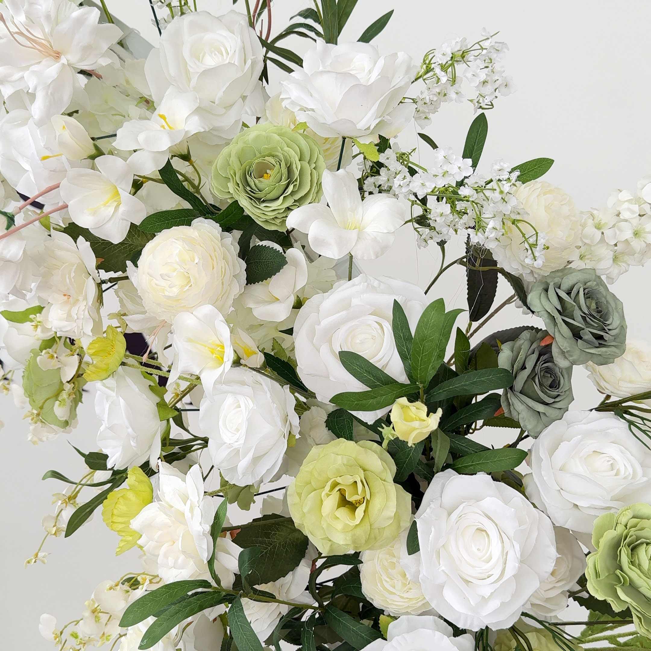 RoseyTime Green Flower Pillars Arch with Frame #RTP034