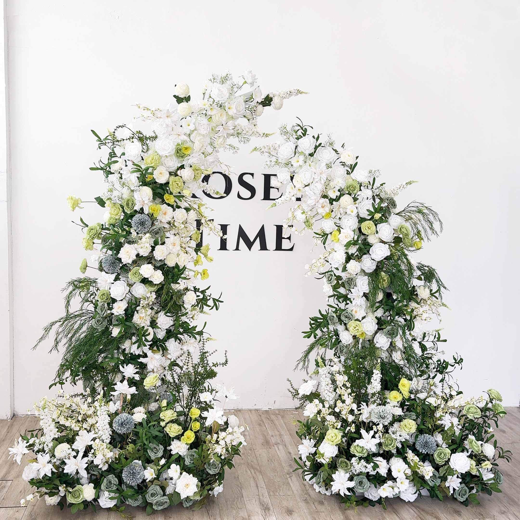 RoseyTime Green Flower Pillars Arch with Frame #RTP034