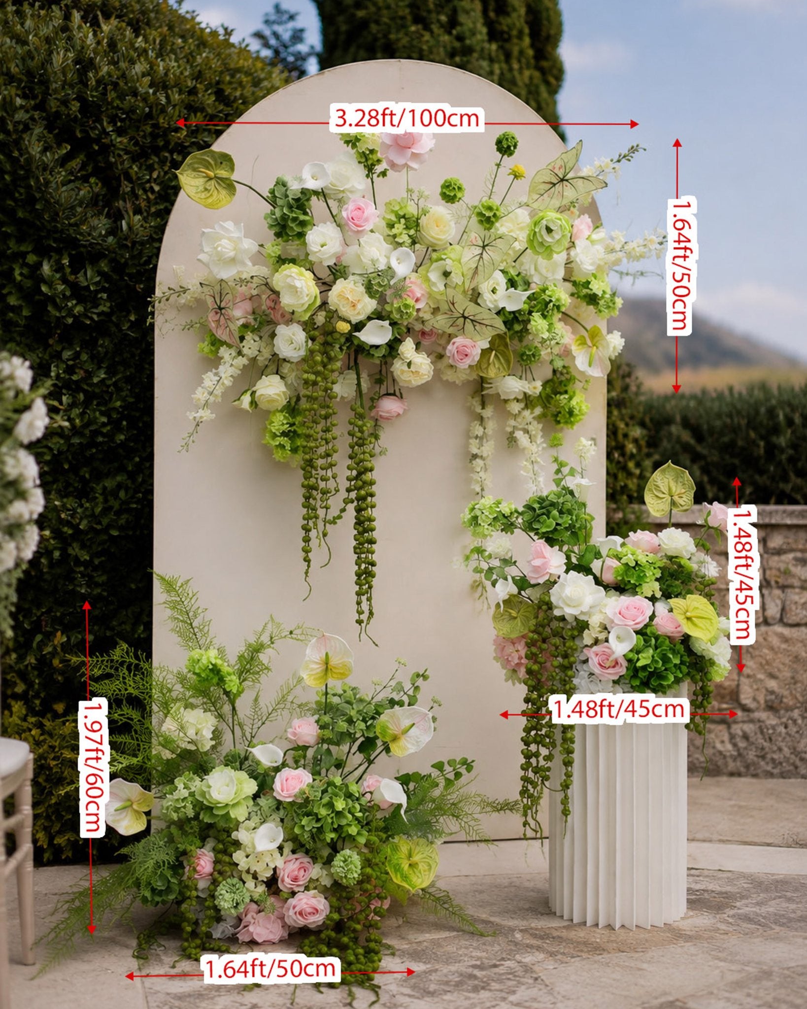 Roseytime White Garden Floral Set #RTS028