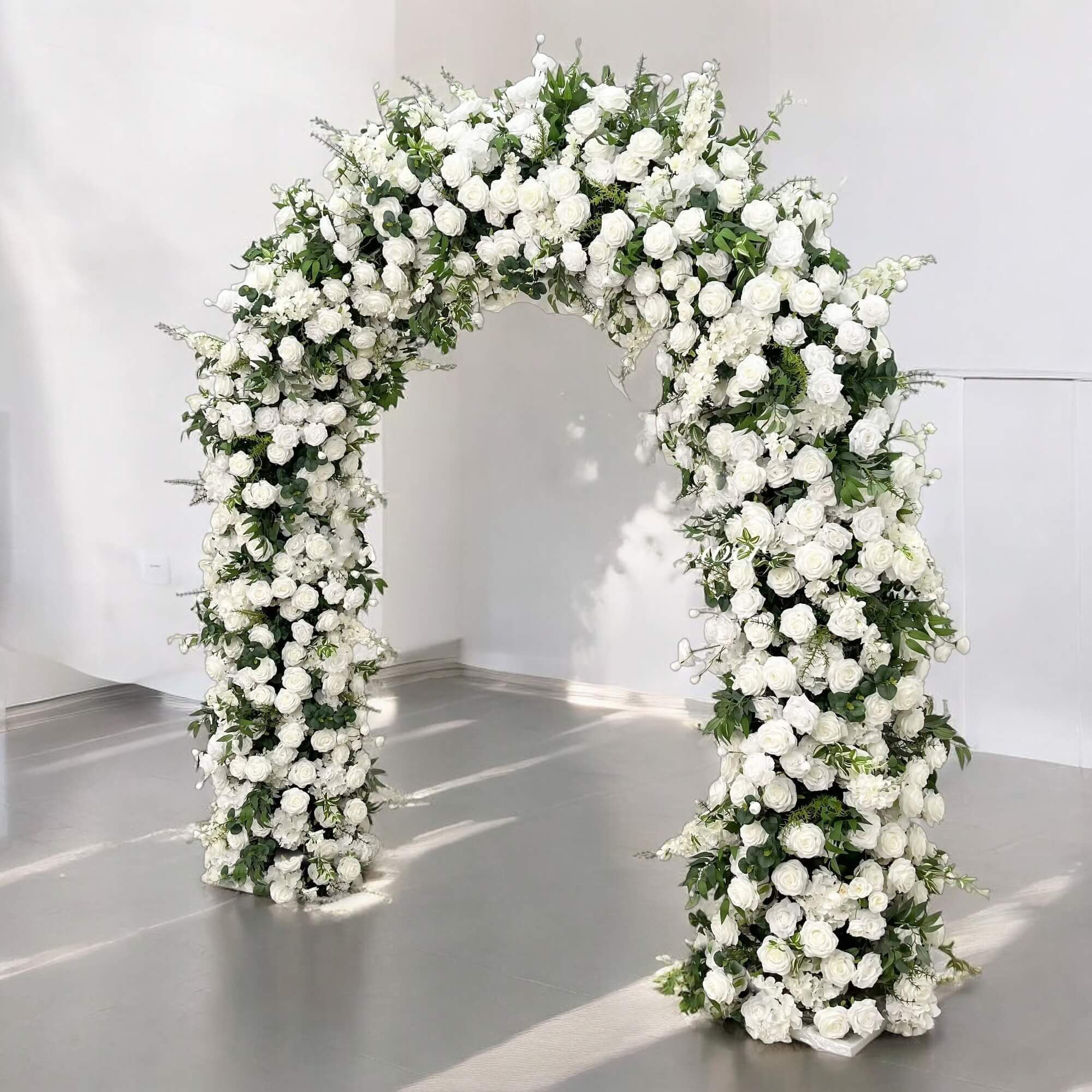 💥BF-SALE: White&Green Flower Arch n-shape Round Arch #RTA110