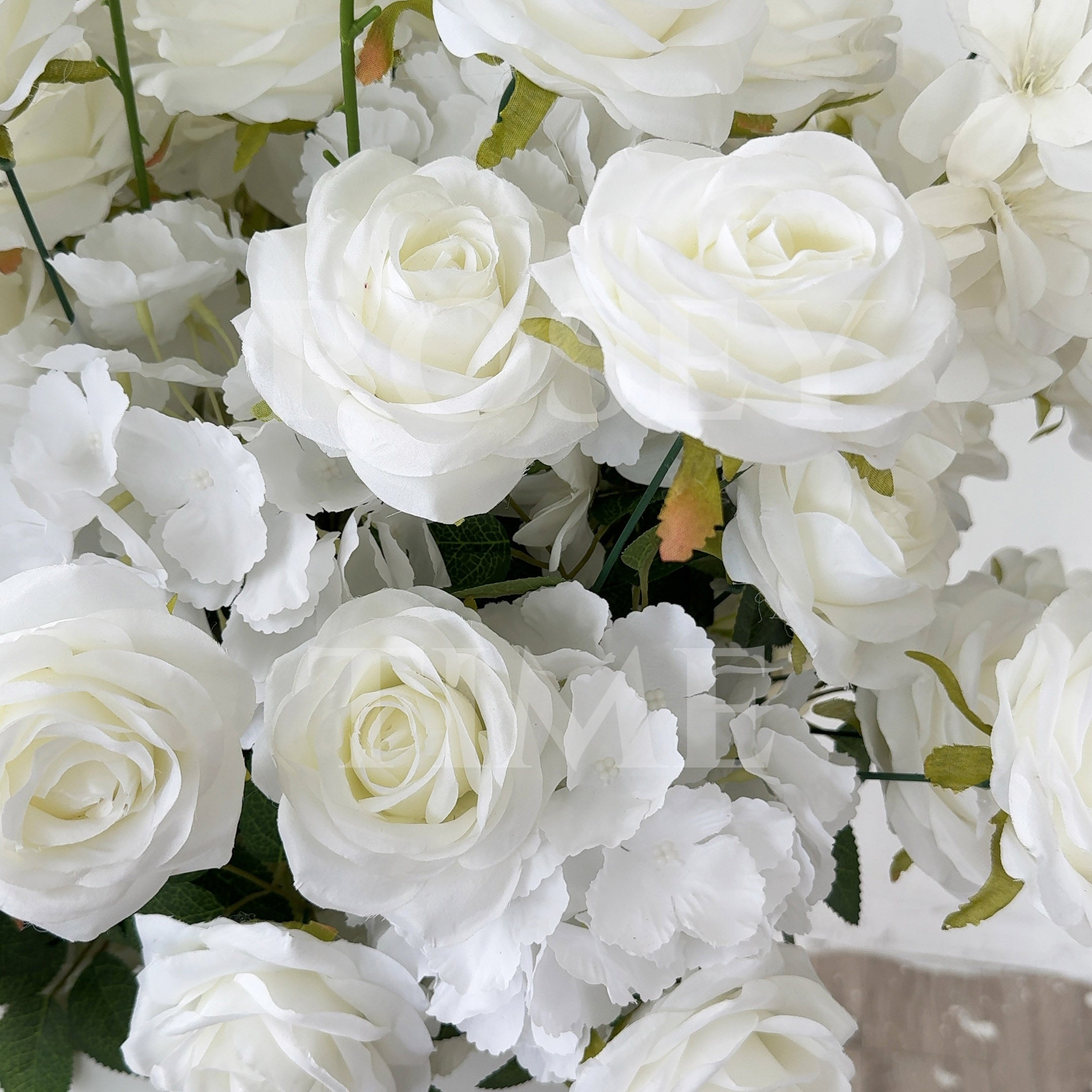 Roseytime White Roses S-Curve Flower Arch Arrangement #RTA465