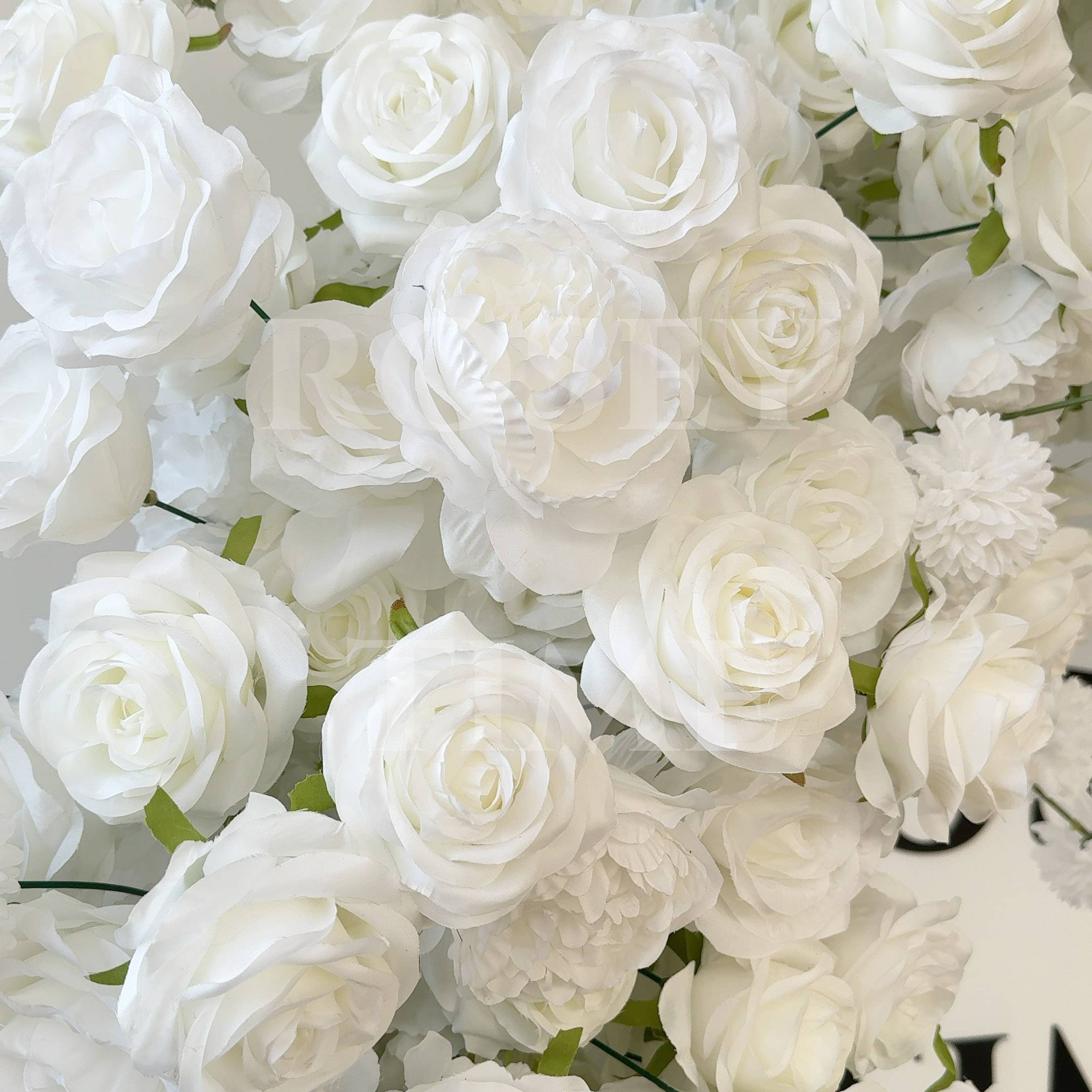 RoseyTime White Rose Heart Flower Arch With Frame Foam Back #RTA394
