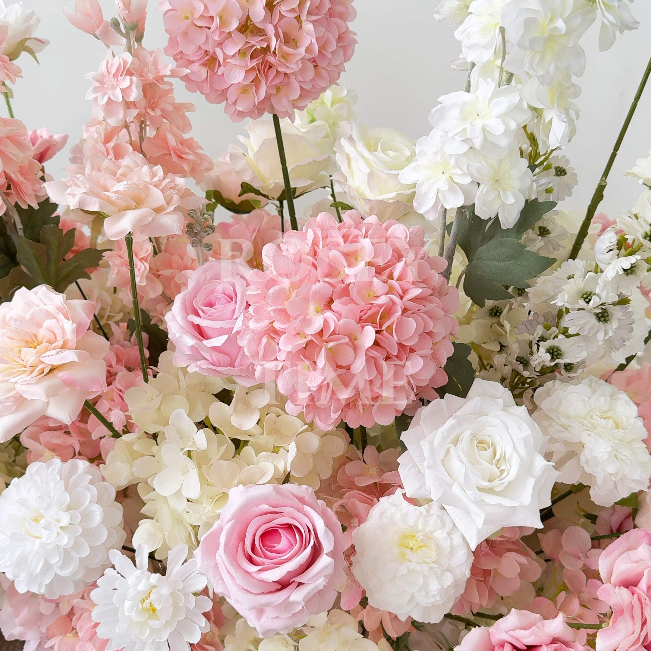 Roseytime White&Pink Flower Pillars Arch with Frame #RTP108