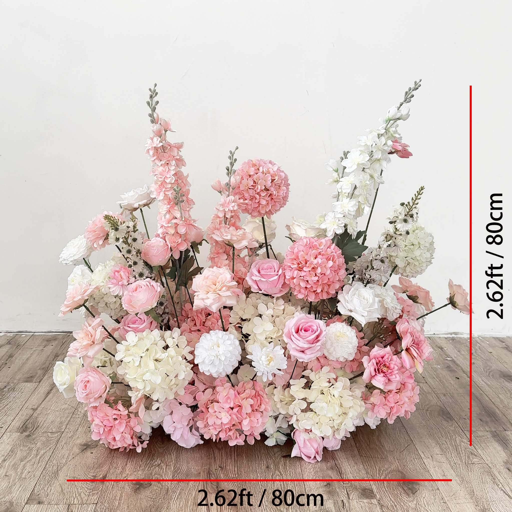 Roseytime White&Pink Flower Pillars Arch with Frame #RTP108