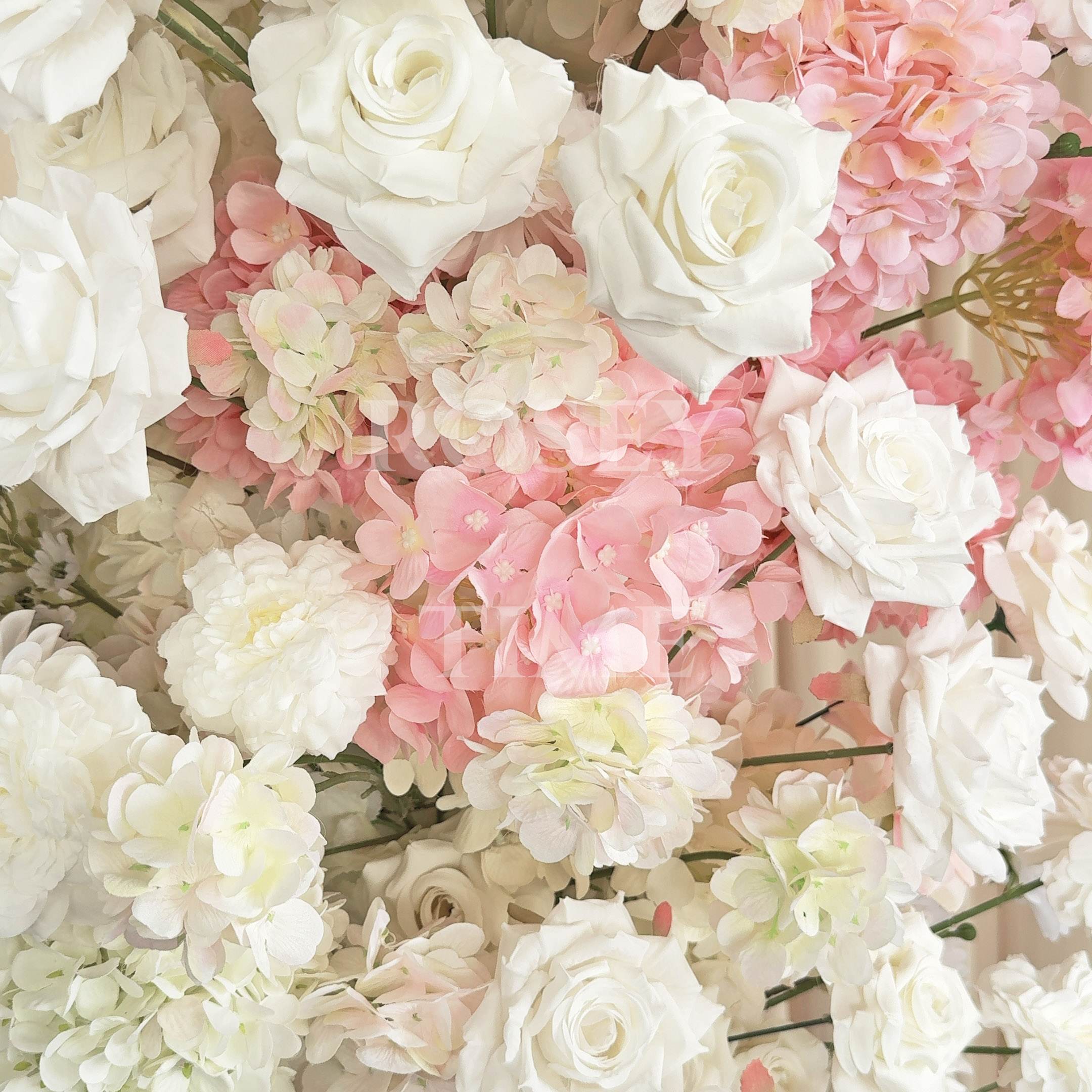 Roseytime White&Pink Flower Pillars Arch with Frame #RTP108