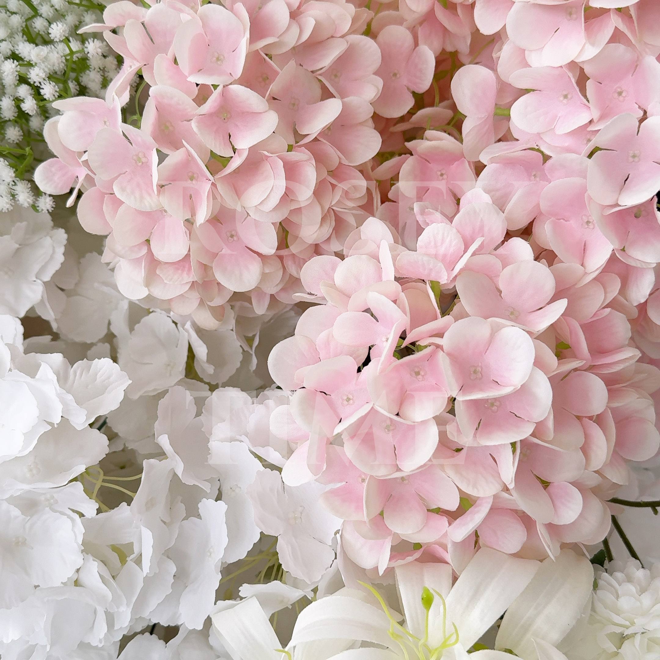 Roseytime 5D Blush&Cream Flower Wall Roll Up Fabric Back RTW266