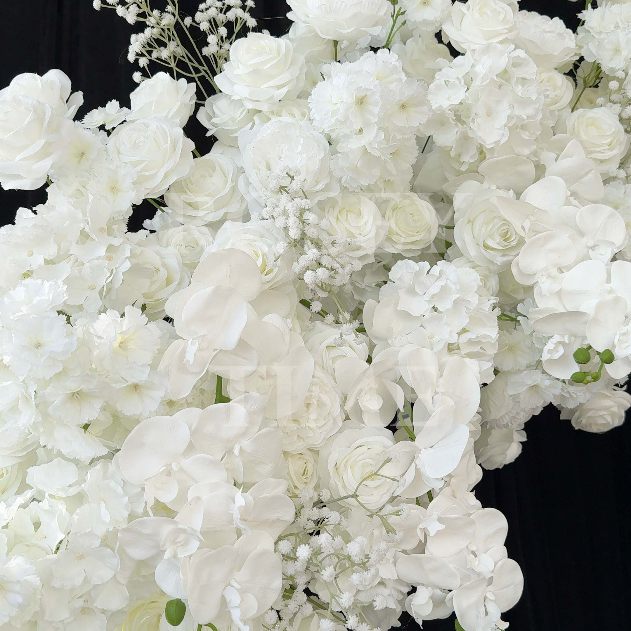 RoseyTime White Flower Arch n-shape Round Arch #RTA108