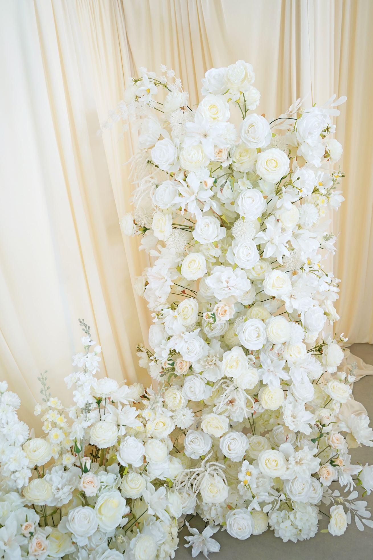 Roseytime Ivory White Flower Pillars Arch with Frame #RTP162