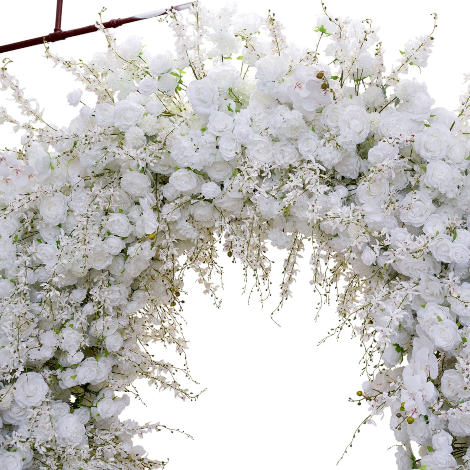 RoseyTime White Roses Flower Arch n-shape Round Arch #RTA408