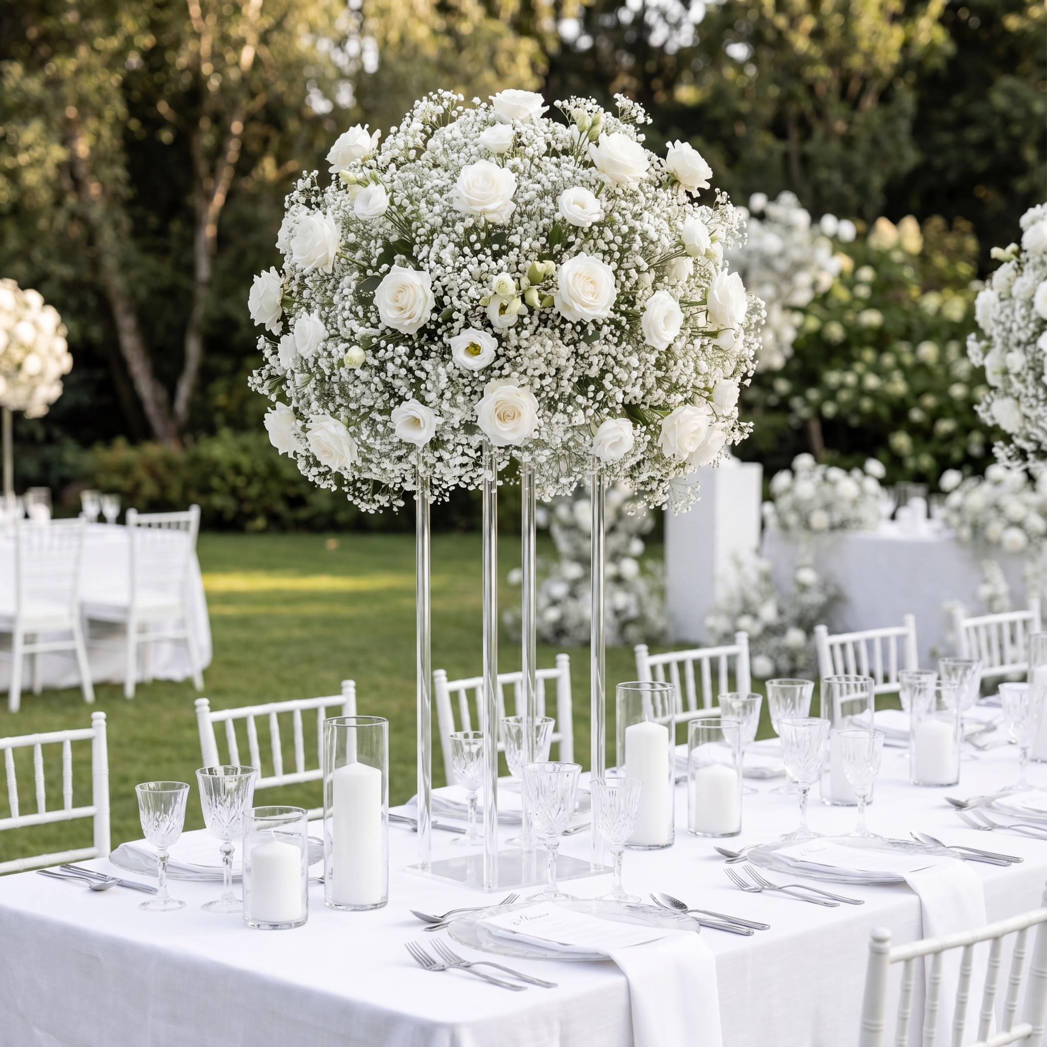 Roseytime White Baby's Breath Flower Ball Centerpieces #RTB115