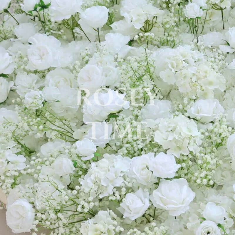 š„BF-SALE: 5D White Baby's Breath Flower Wall Roll Up Fabric Back #RTW225