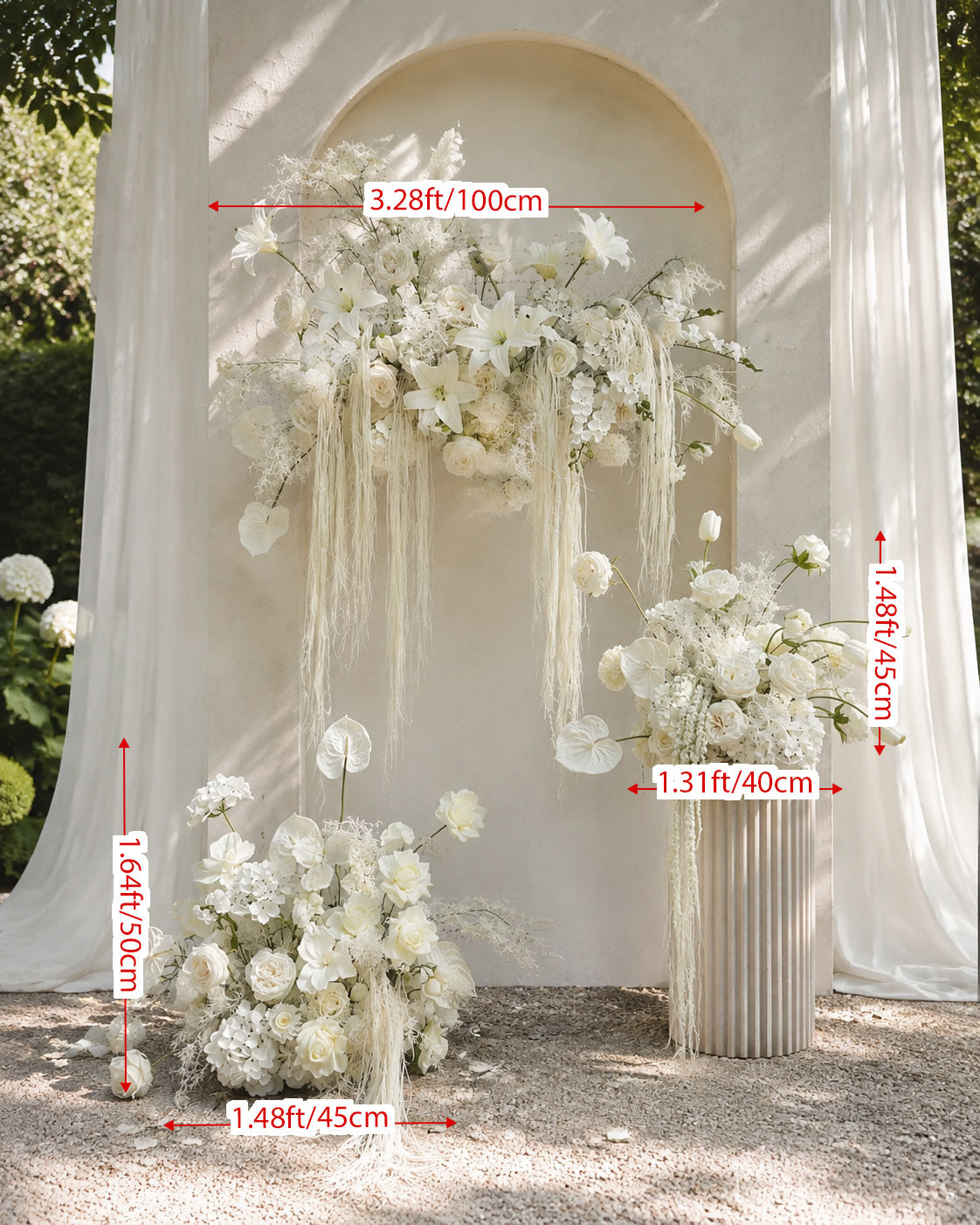Roseytime Ivory White Floral Set #RTS029