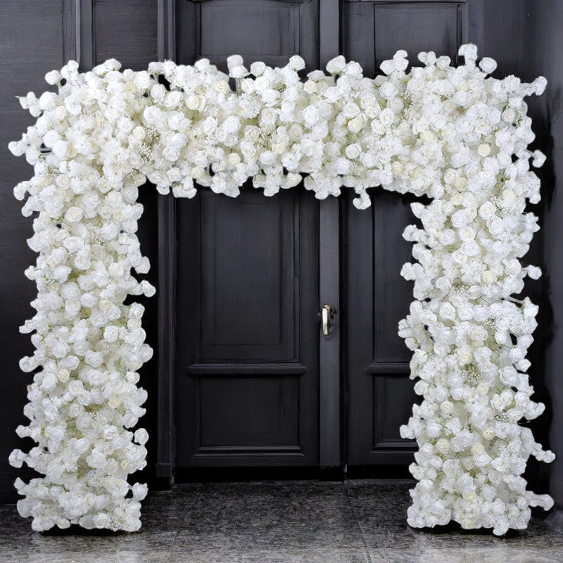 Roseytime White Square Flower Arch Fabric Back#RTA100