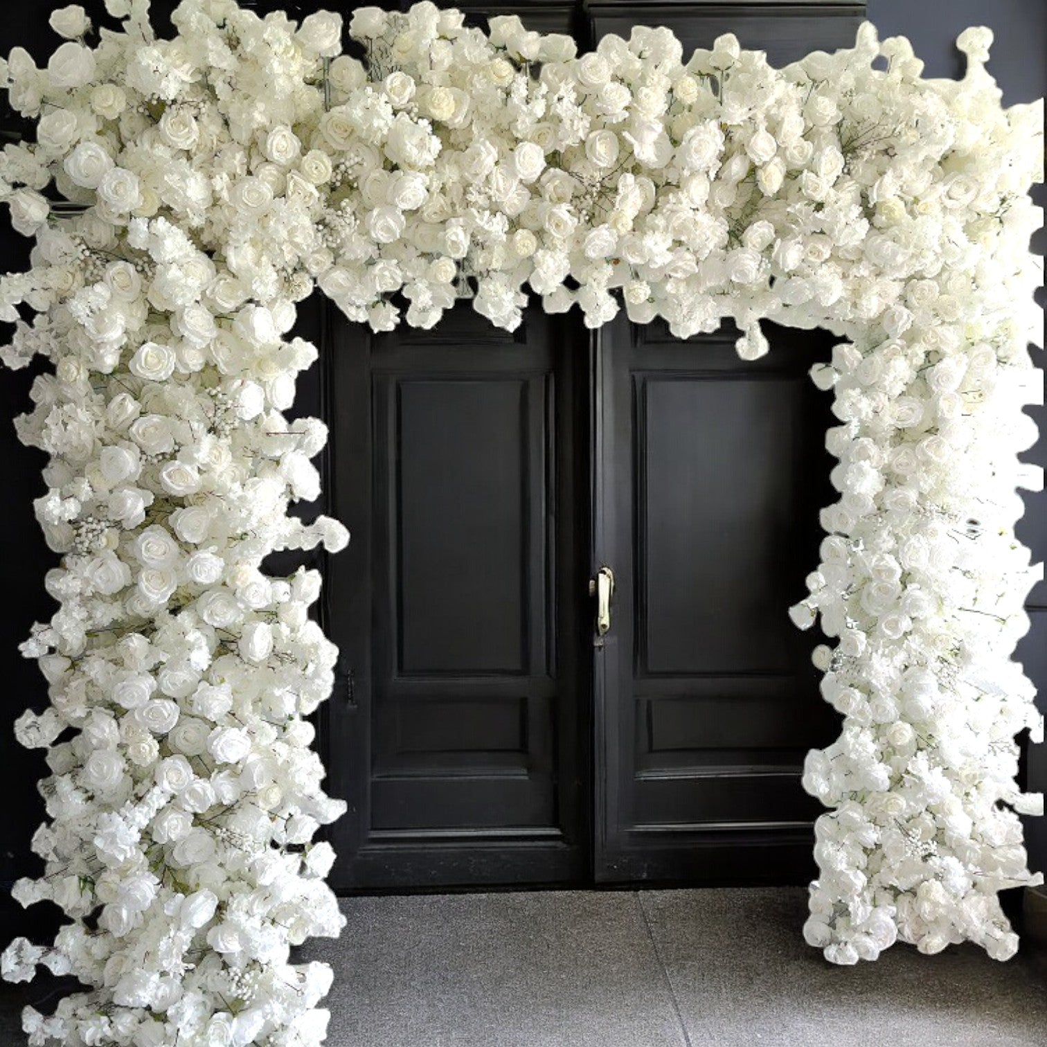 Roseytime White Square Flower Arch Fabric Back#RTA100