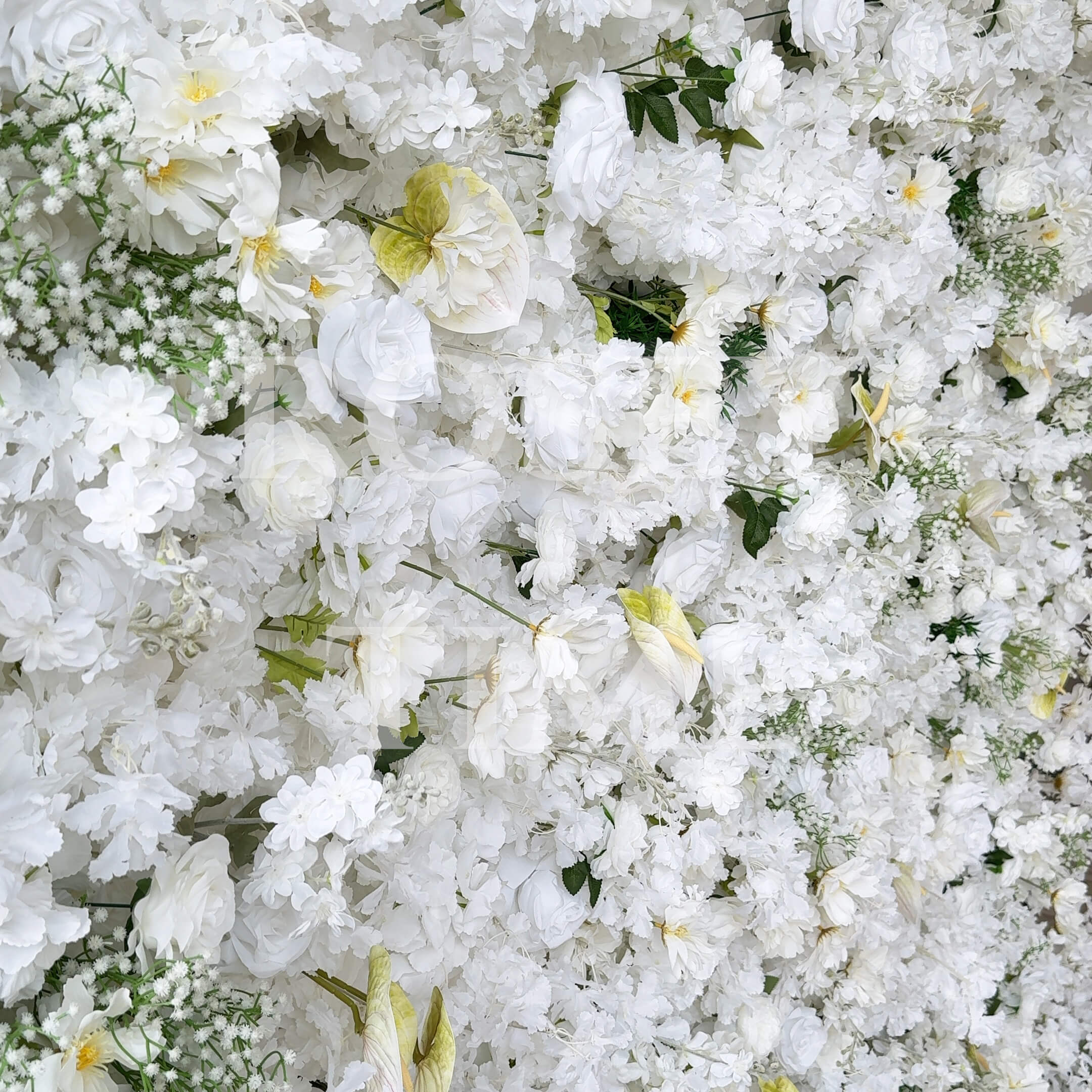 B1-Sale: 5D White Flower Wall Roll Up Fabric Back #RTW317