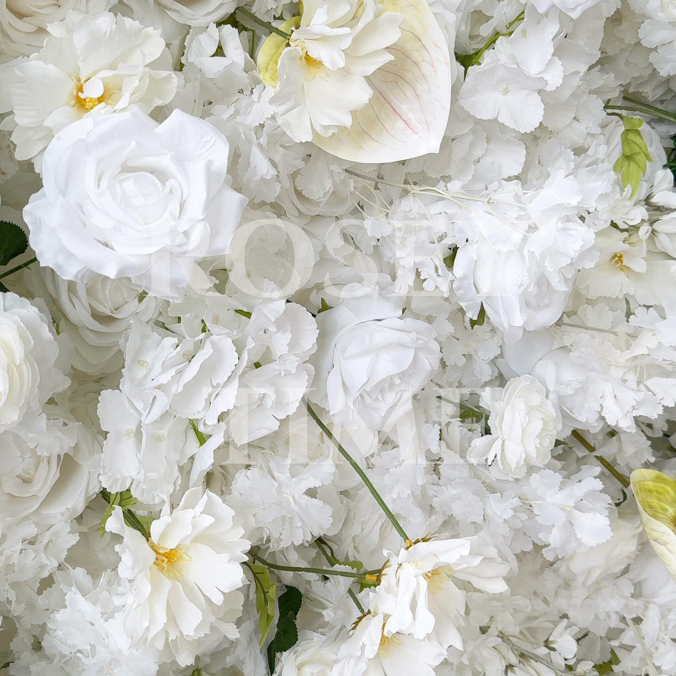 Roseytime 5D White Flower Wall Roll Up Fabric Back #RTW317