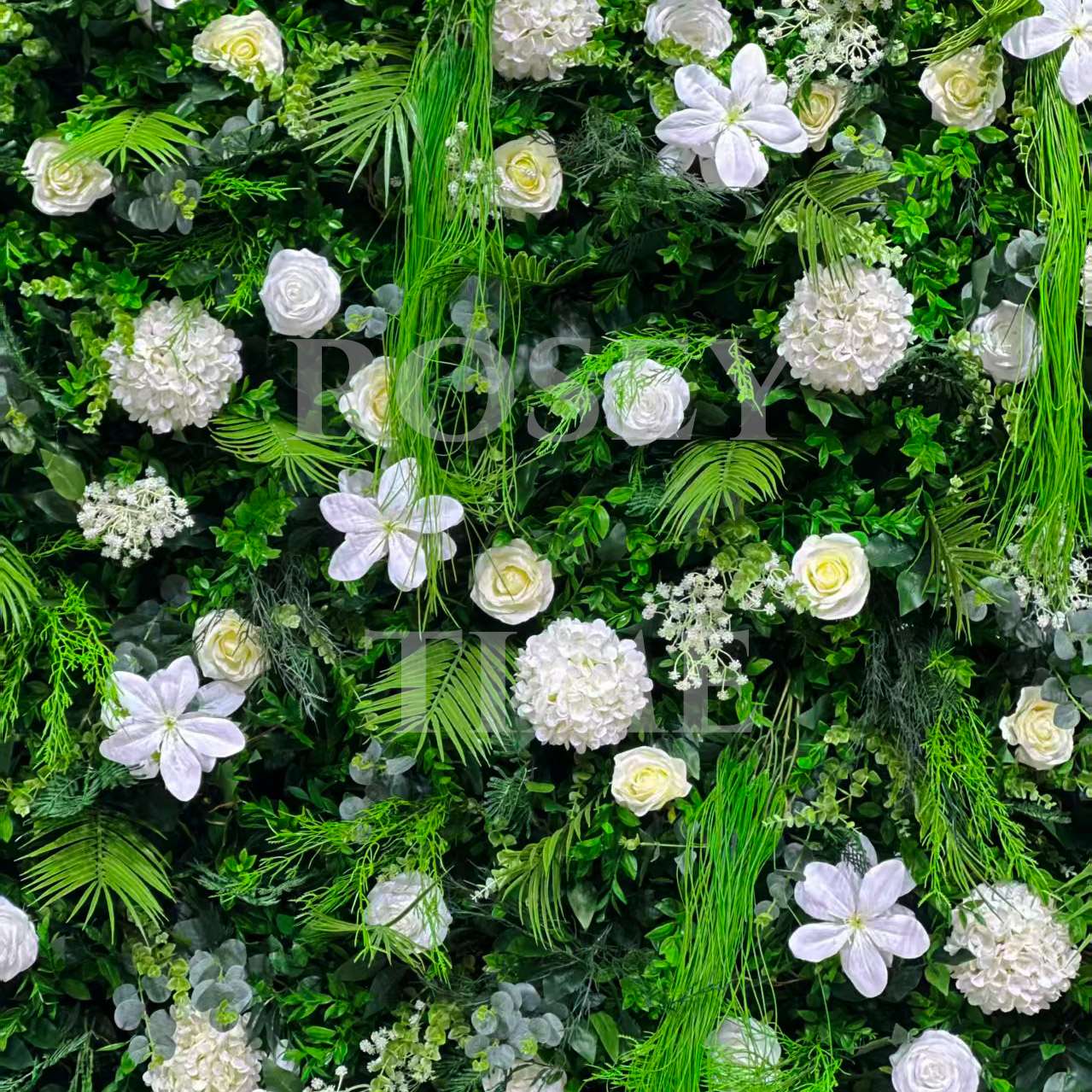 Roseytime 5D Evergreen Grace Flower Wall Roll Up Fabric Back #RTW387
