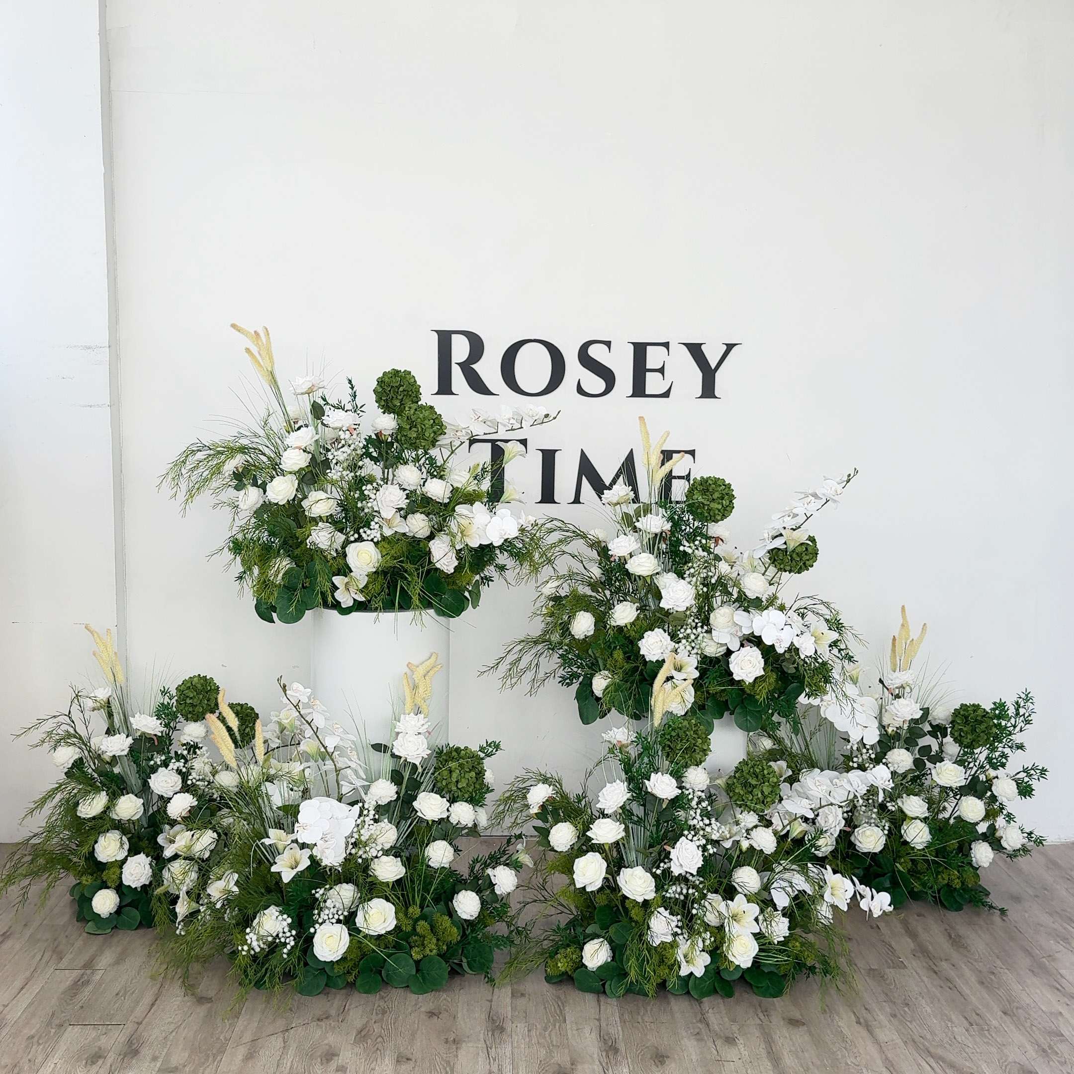 Roseytime 2026 Verdant Ivory Flower Set #RTS004