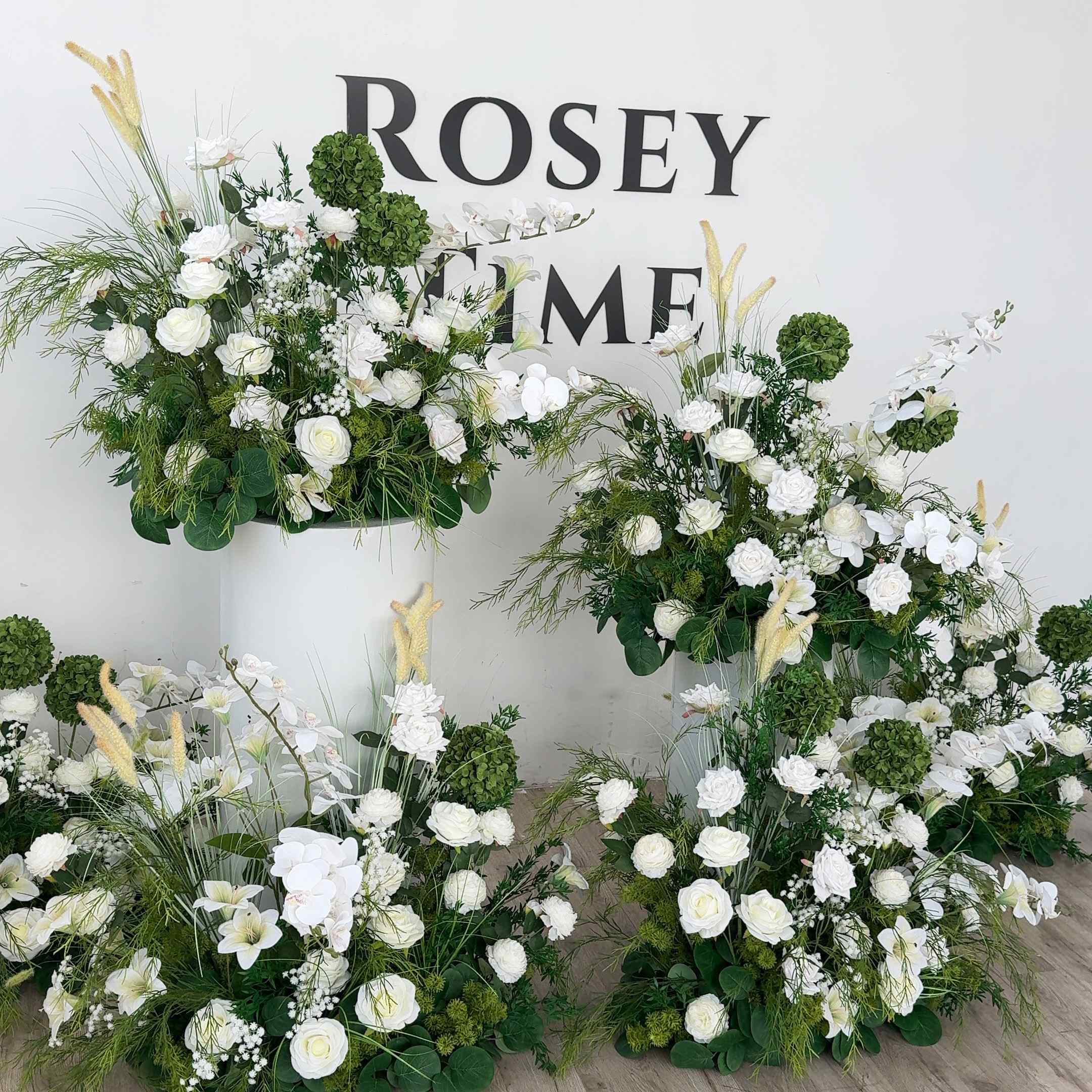 Roseytime 2026 Verdant Ivory Flower Set #RTS004