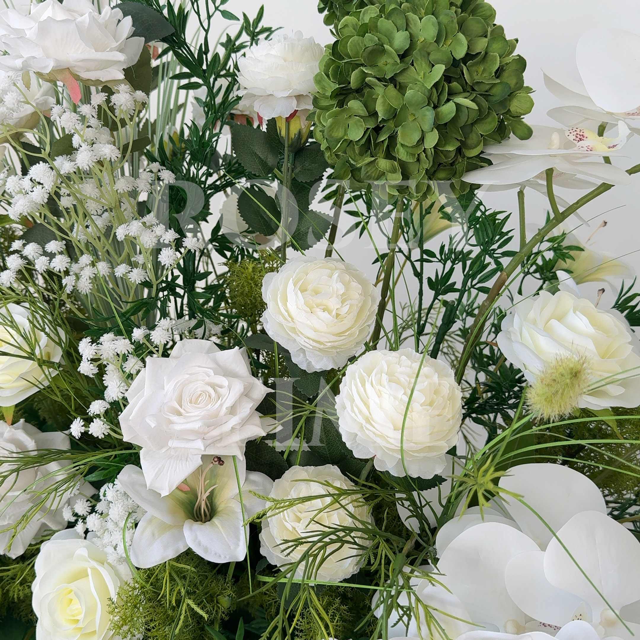 Roseytime 2026 Verdant Ivory Flower Set #RTS004