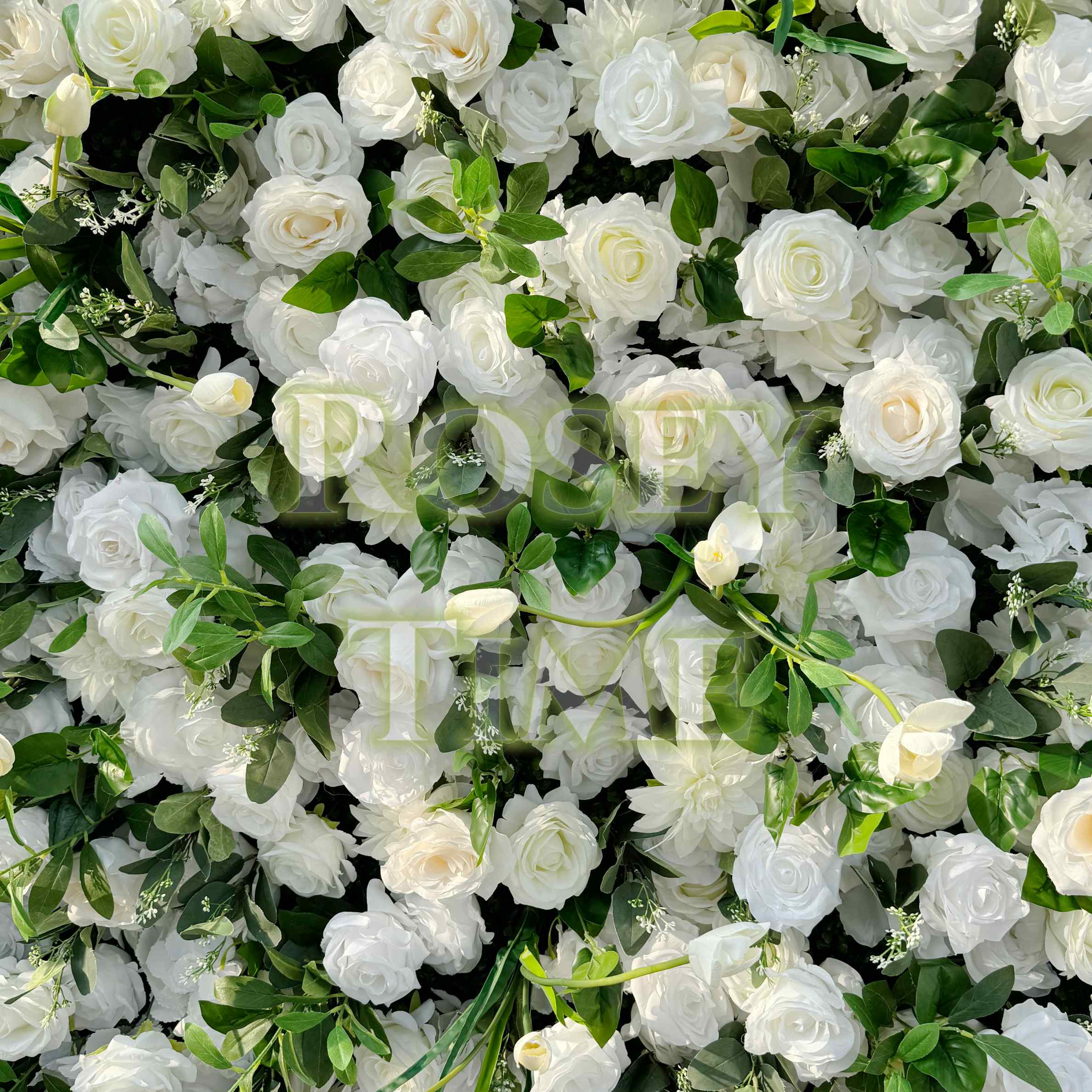 š„BF-SALE: 5D White&Green Flower Wall Roll Up Fabric Back #RTW075