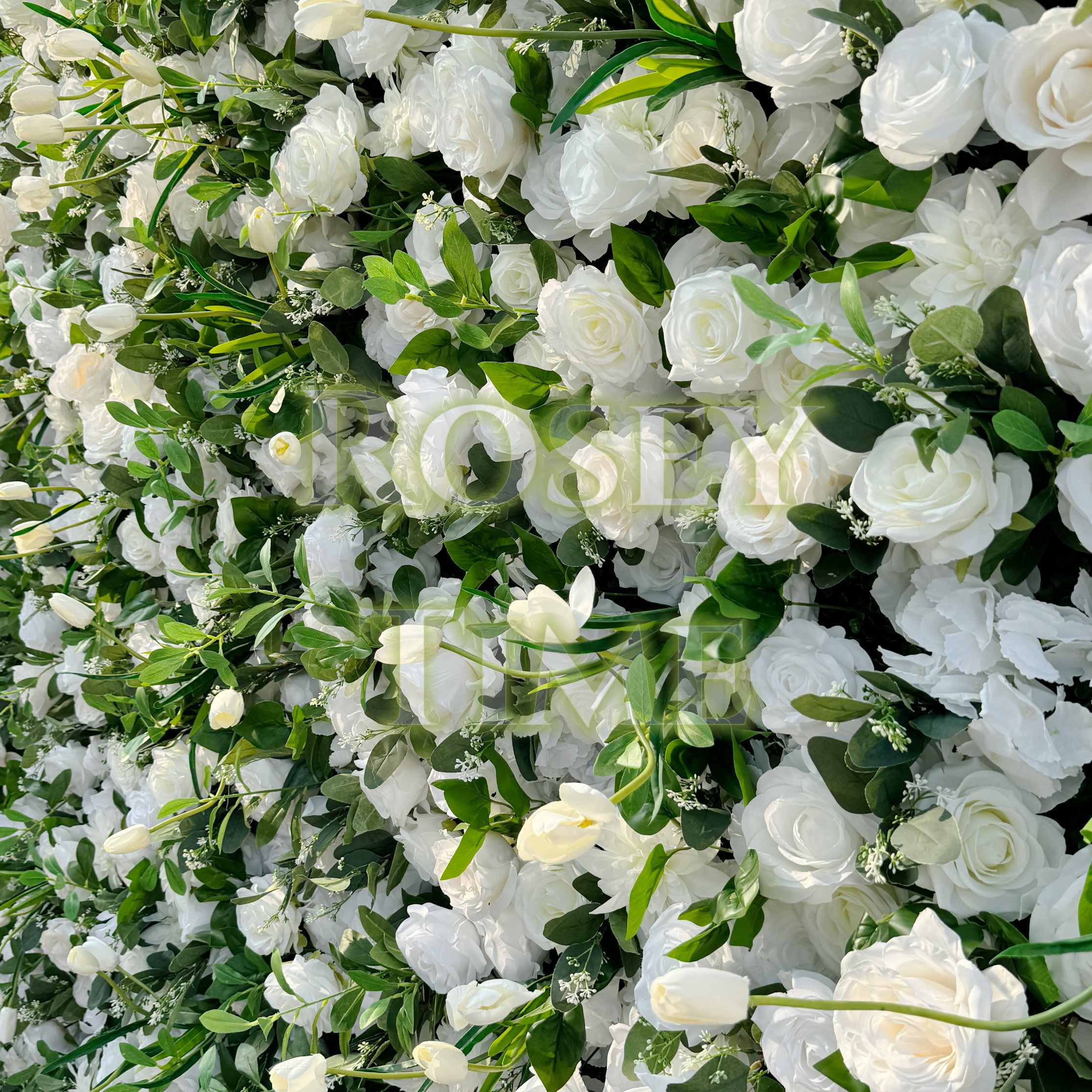 š„BF-SALE: 5D White&Green Flower Wall Roll Up Fabric Back #RTW075