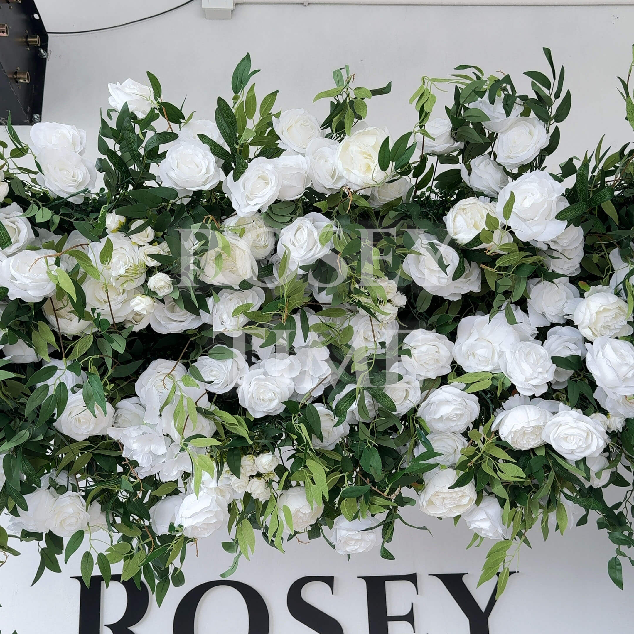 Roseytime Wedding Square Flower Arch 8x8ft White&Green Fabric Back Backdrop #RTA024