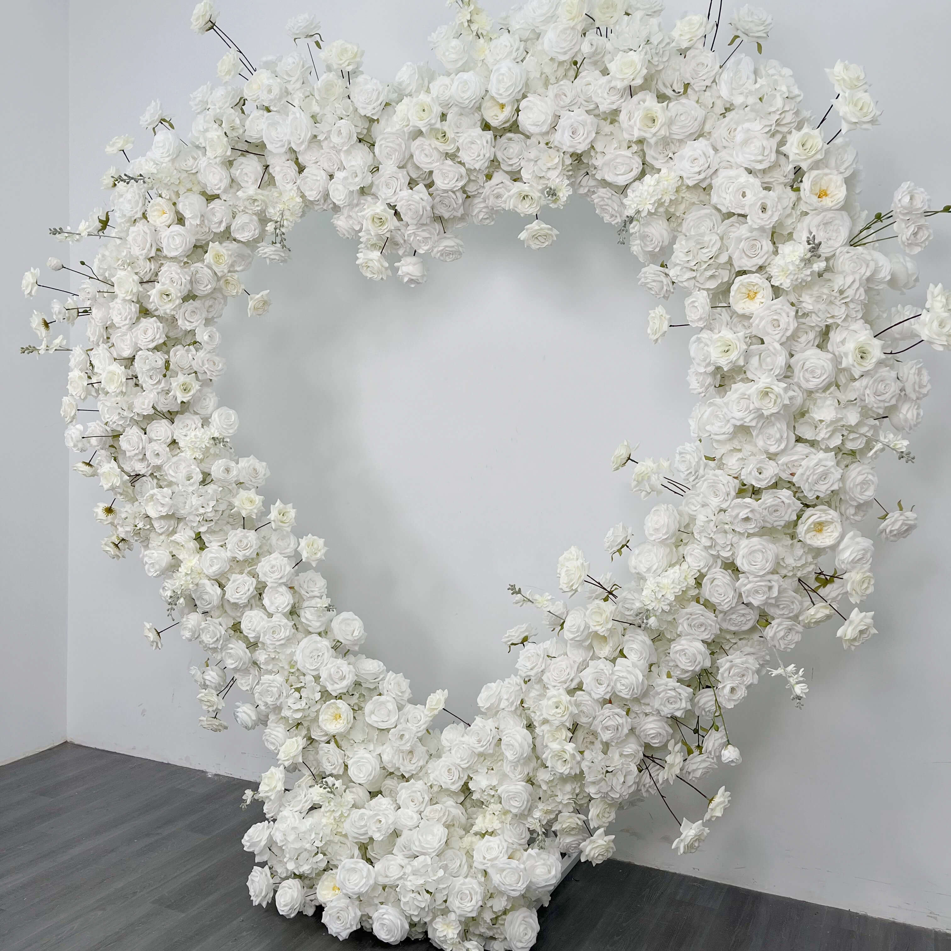 RoseyTime White Heart Flower Arch With Frame Foam Back #RTA395