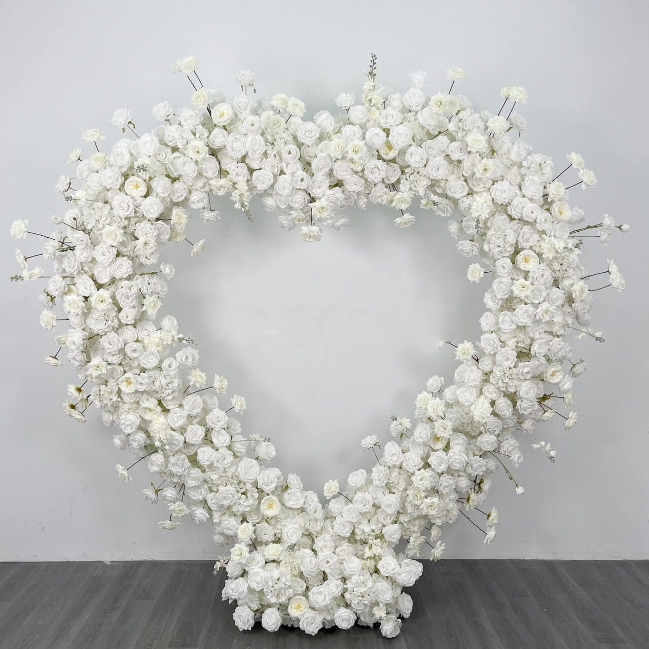 RoseyTime White Heart Flower Arch With Frame Foam Back #RTA395