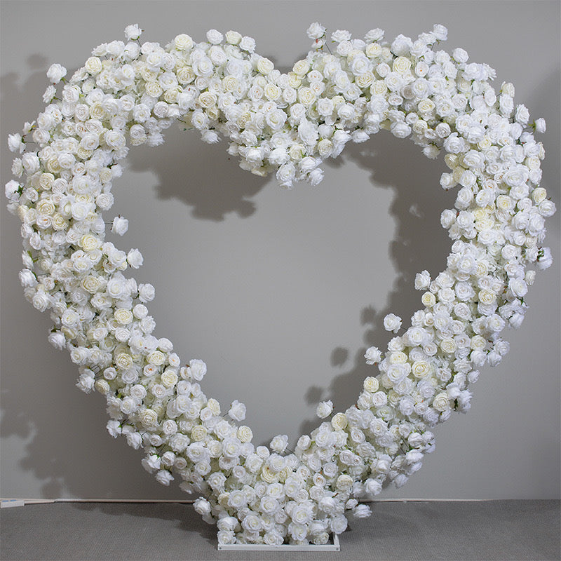RoseyTime White Heart Flower Arch With Frame