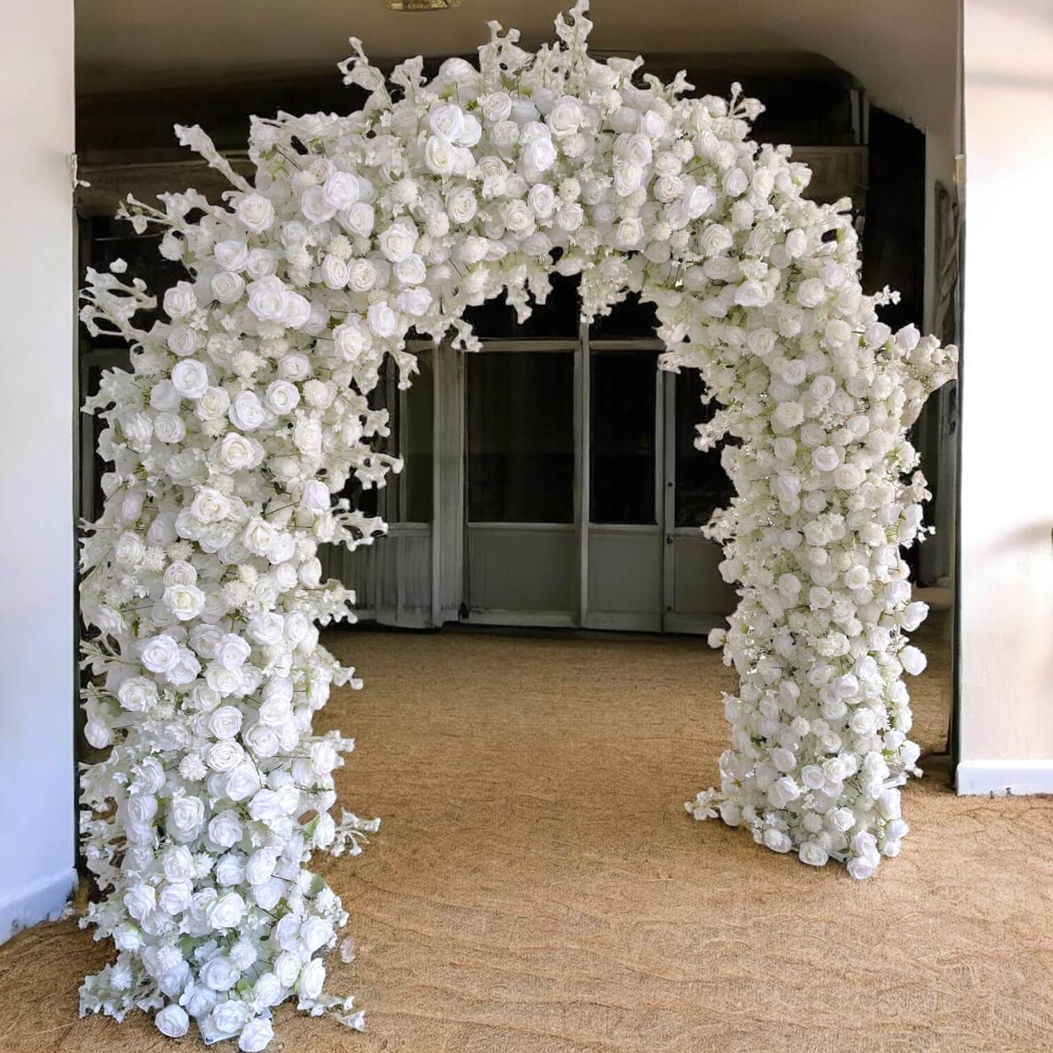 💥BF-Sale: White Wedding Flower Round Arch #RTA102