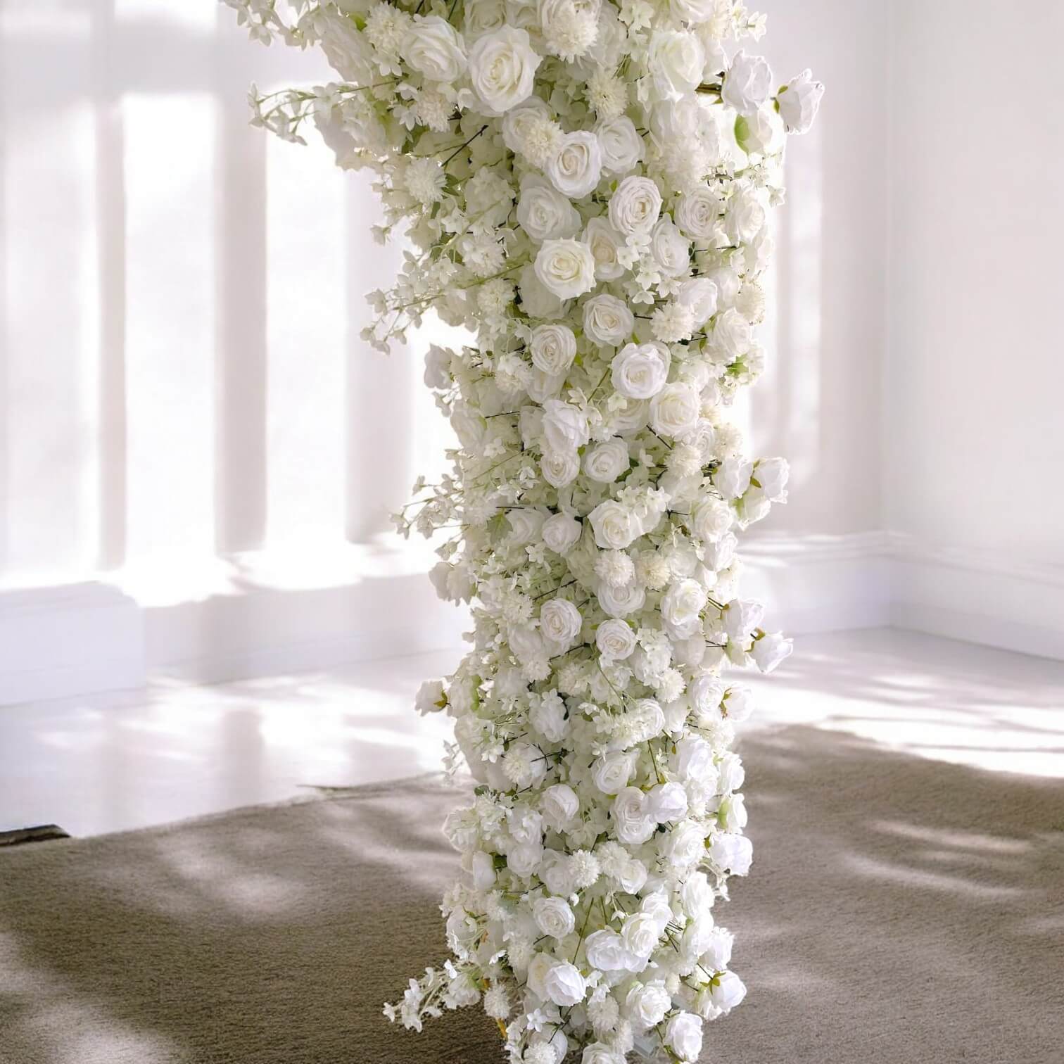 💥BF-Sale: White Wedding Flower Round Arch #RTA102