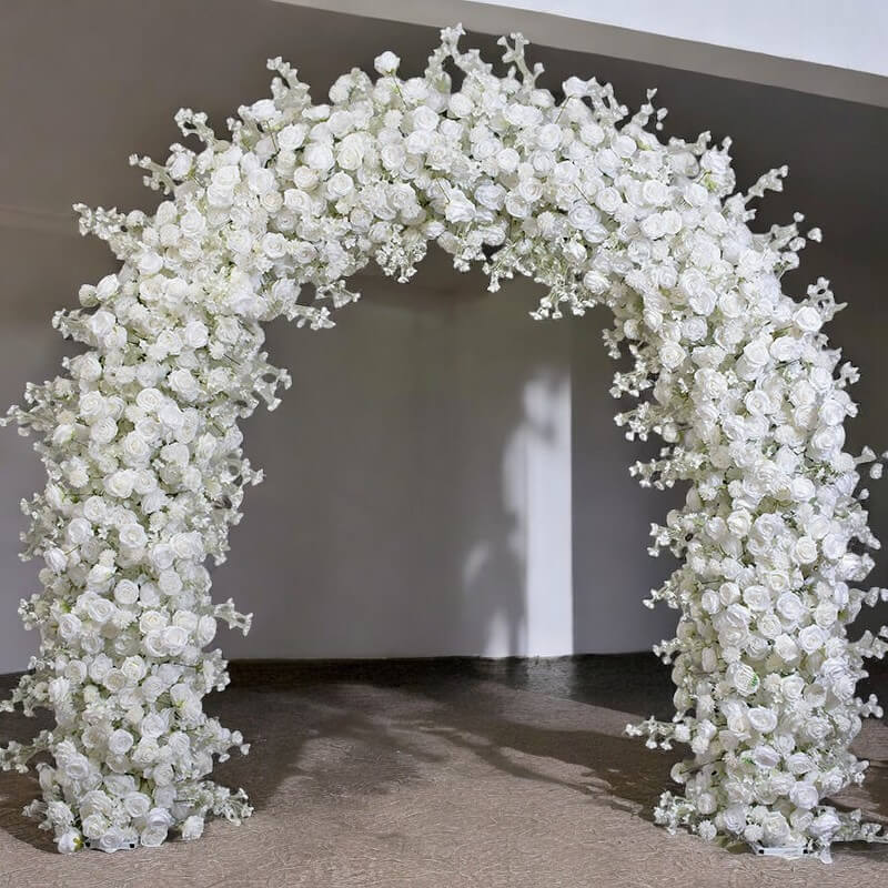 💥BF-Sale: White Wedding Flower Round Arch #RTA102