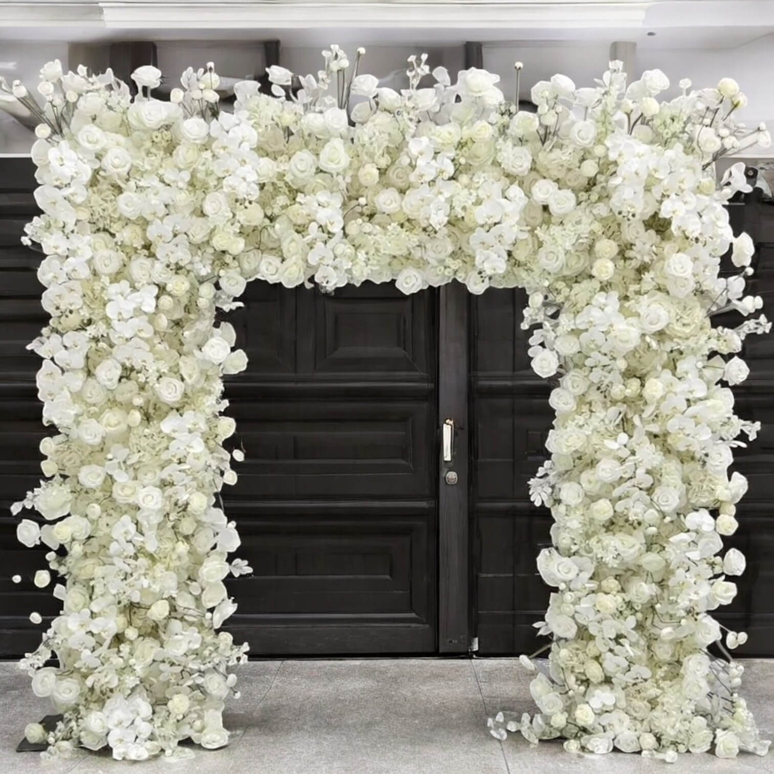 Roseytime White Square Flower Arch Fabric Back#RTA099
