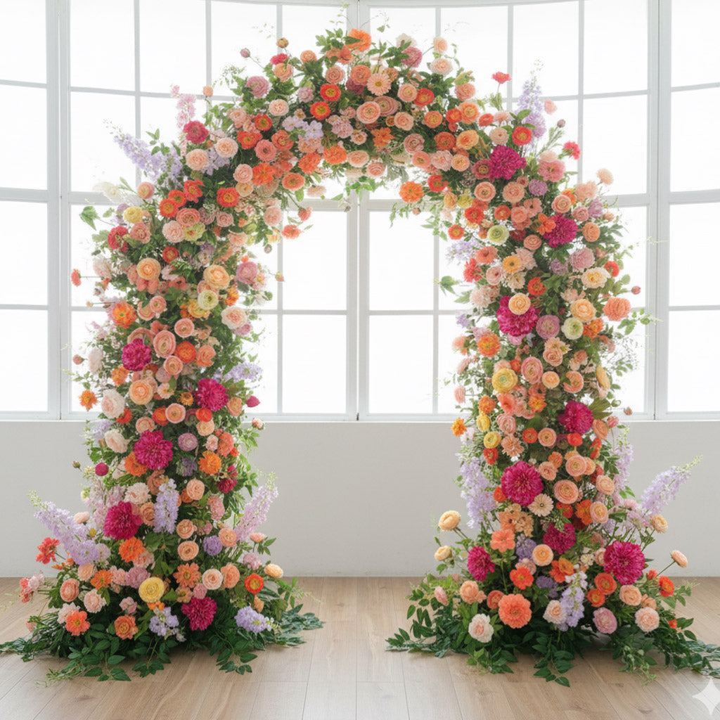 RoseyTime Wildflower Sunset Color Flower Arch n-shape Round Arch #RTA366