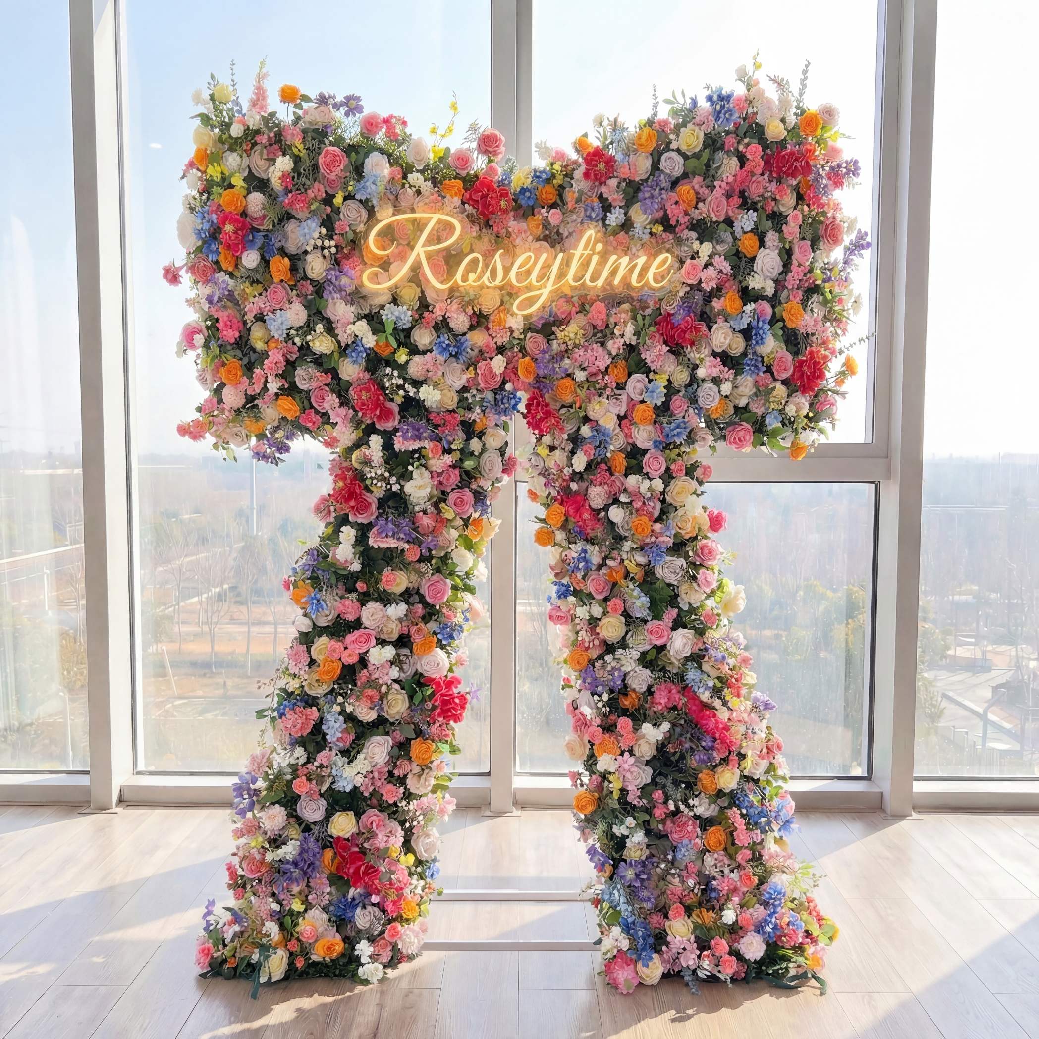 Roseytime Wild Flower Bow Flower Wall Roll Up Fabric Back #RTW448