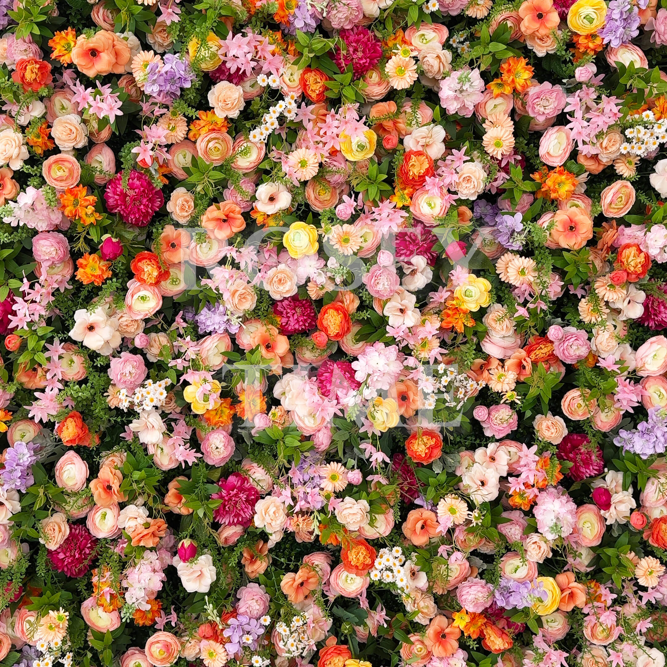 Roseytime 5D Sunset Flower Wall Roll Up Fabric Back #RTW328
