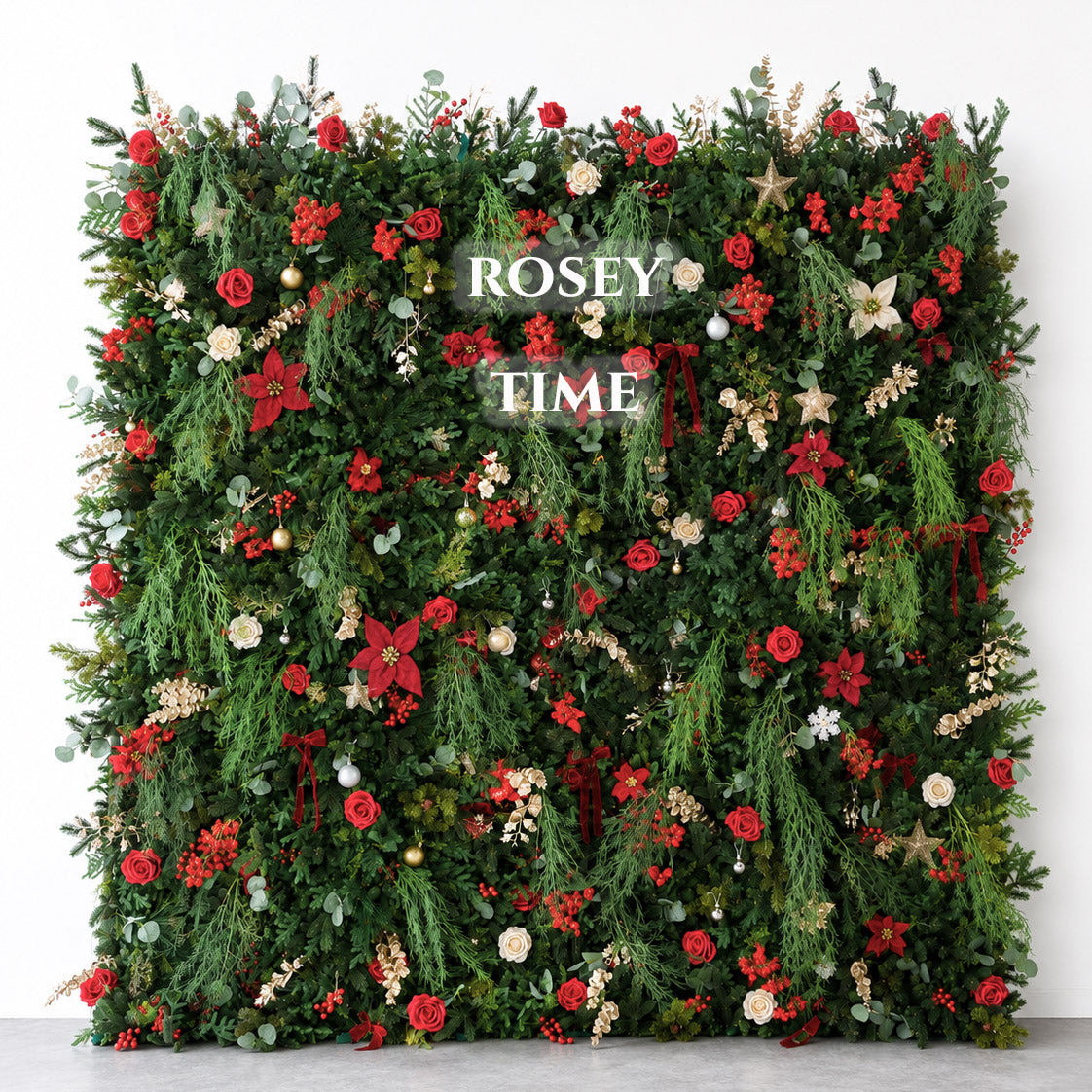 Roseytime 5D Christmas Flower Wall Roll Up Fabric Back #RTW461
