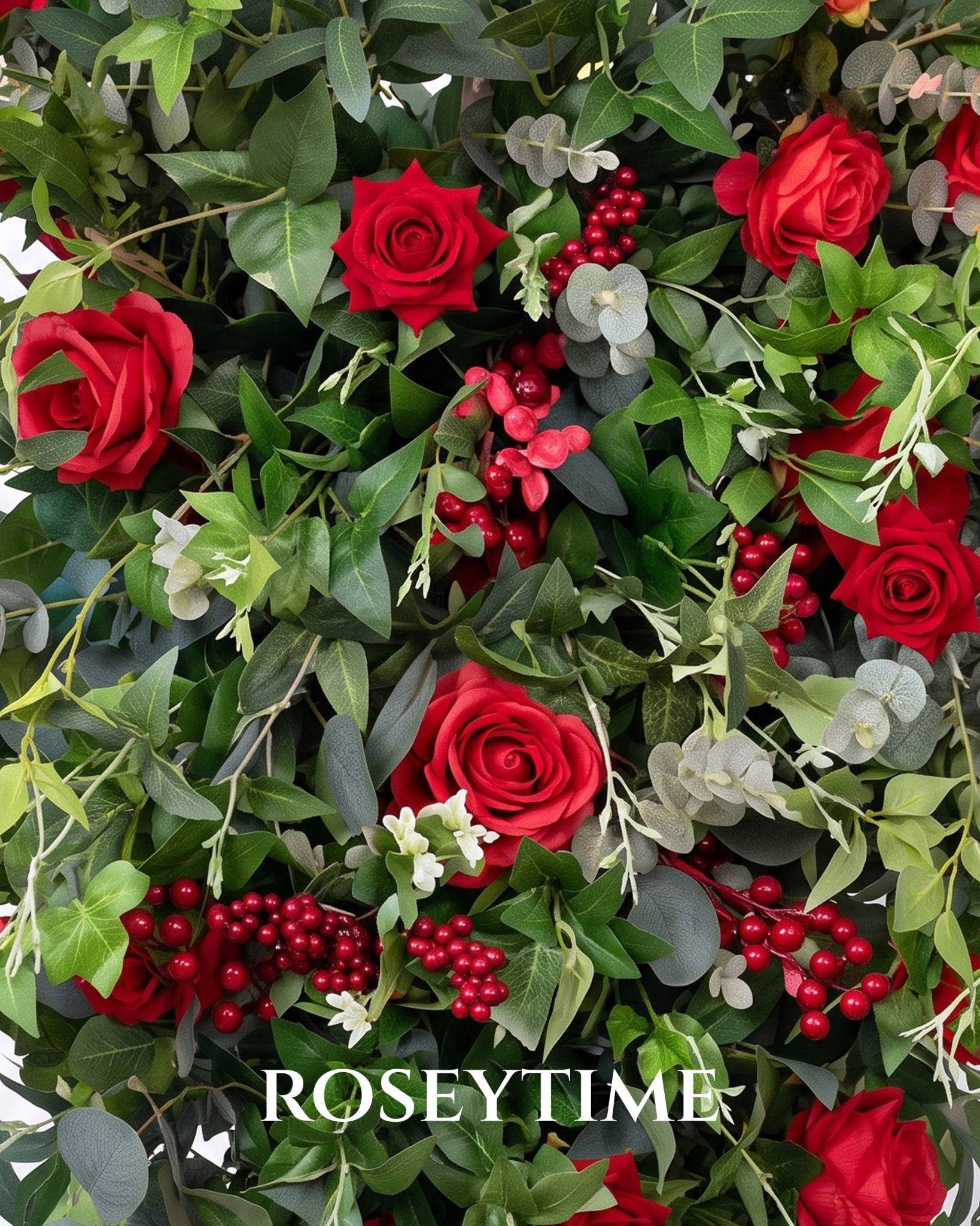 Roseytime Christmas Square Flower Arch Fabric Back#RTA511