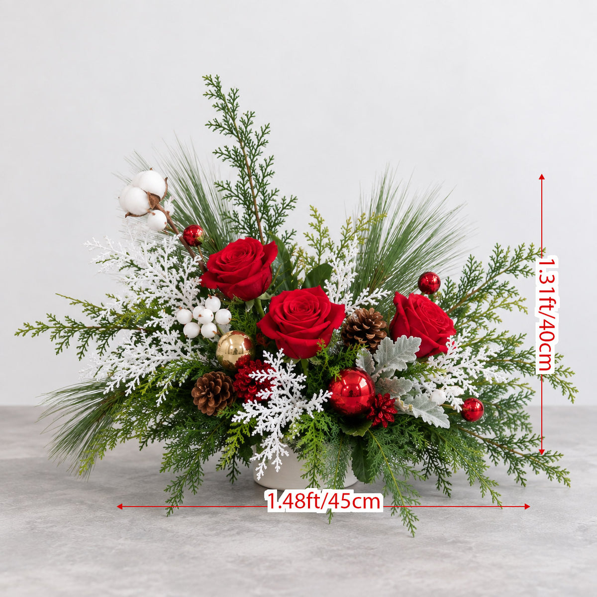 Roseytime Christmas Table Flower Arrangement #RTT047