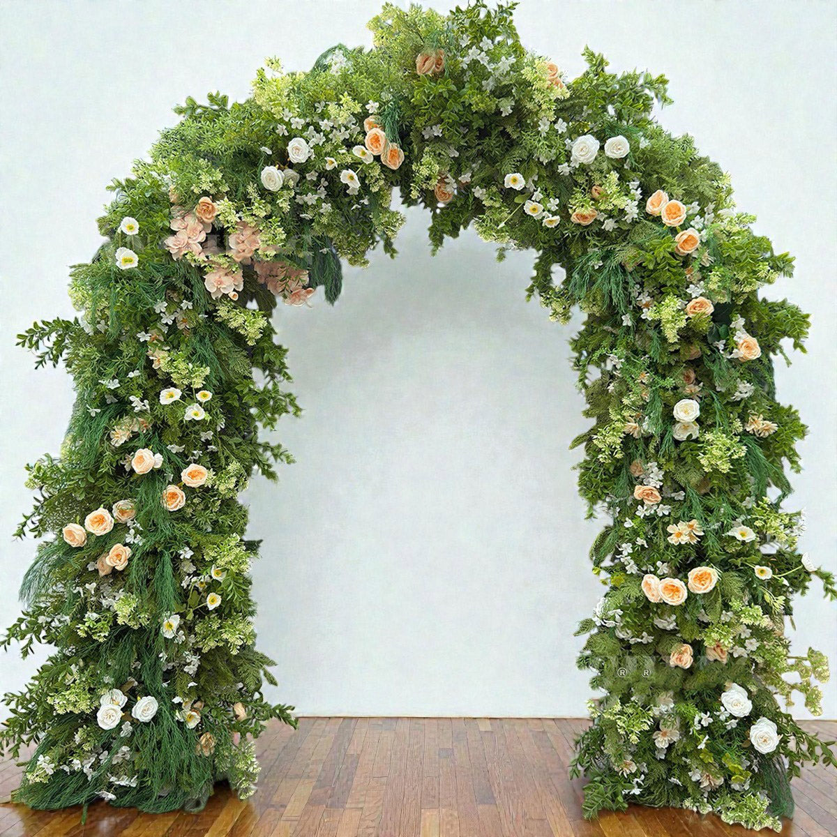RoseyTime Orange Greenery Flower Arch n-shape Round Arch #RTA406