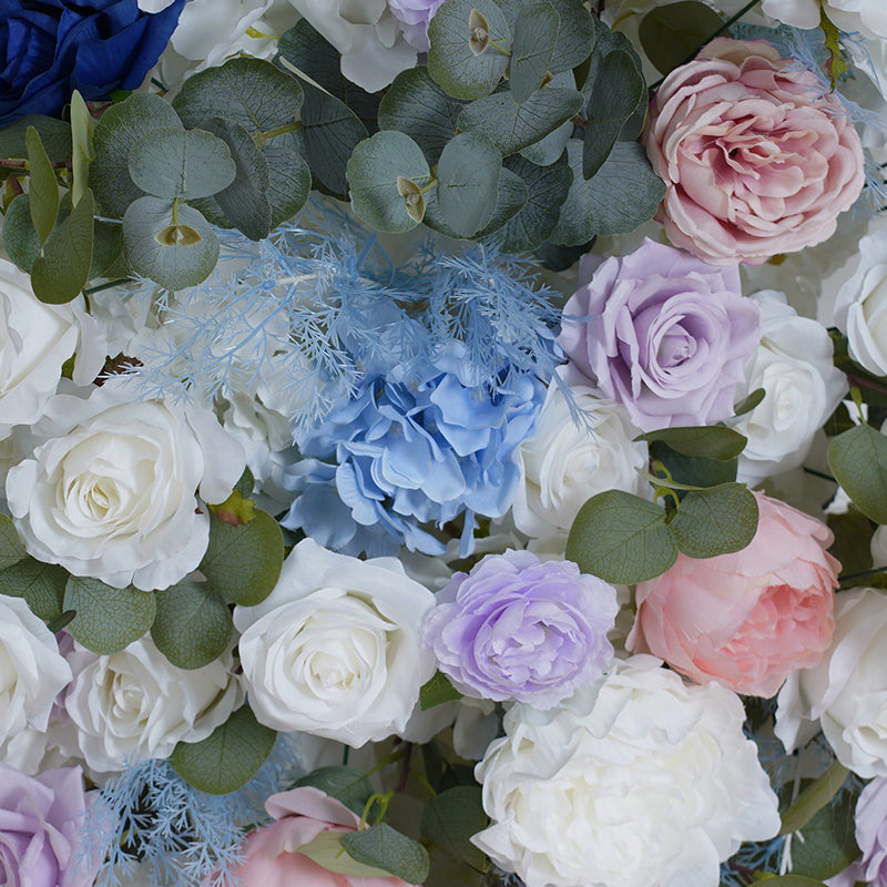 RoseyTime Blue Moon Crescent Arch Flower Backdrop Fabric Back