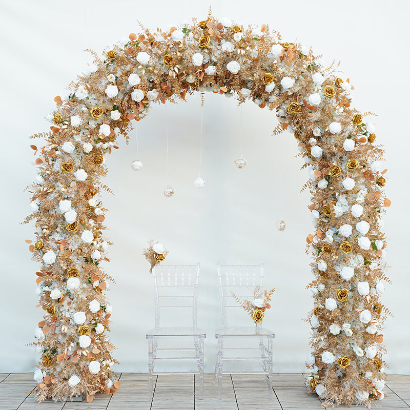 RoseyTime Brown Flower Round Arch With Frame #RTA069