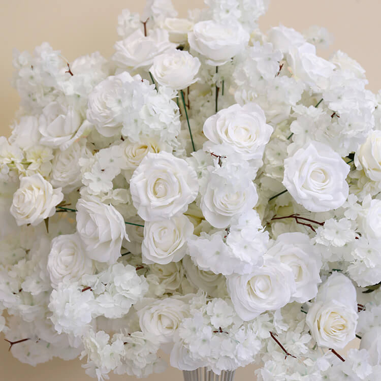 Roseytime White Roses Flower Ball #RTB010