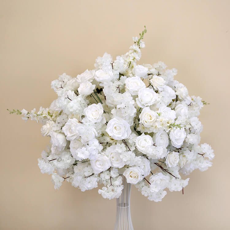 Roseytime White Roses Flower Ball #RTB010