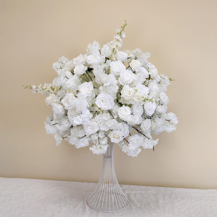 Roseytime White Roses Flower Ball #RTB010