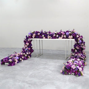 Roseytime Purple Flower Runner Table Flower Decor#RTR025