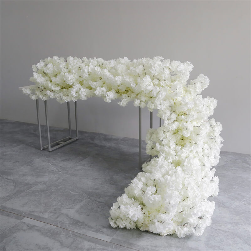 Roseytime White Cherry Blossoms Flower Runner Table Flower Decor#RTR027